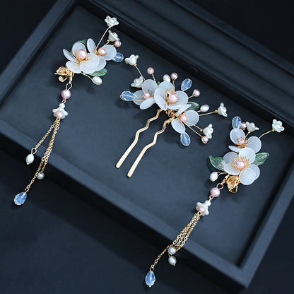 Chinese Hanfu Hair Accessories Set Hair Clip Hairpins Haircomb Bridal Headdress Retro Wedding Hair Accessories Headwear Gift