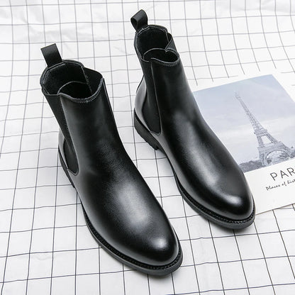 Luxury British Style Chelsea Boots Men Dress Shoes Business Formal Ankle Boots Autumn Bota Party Wedding Split Leather Shoes