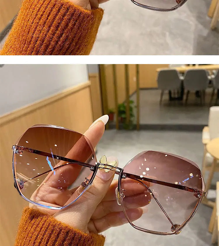 Brand Design 2024 Fashion New Polygonal Metal Sunglasses Retro Ladies Glasses Classic Trend Luxury Driving Travel Eyewear