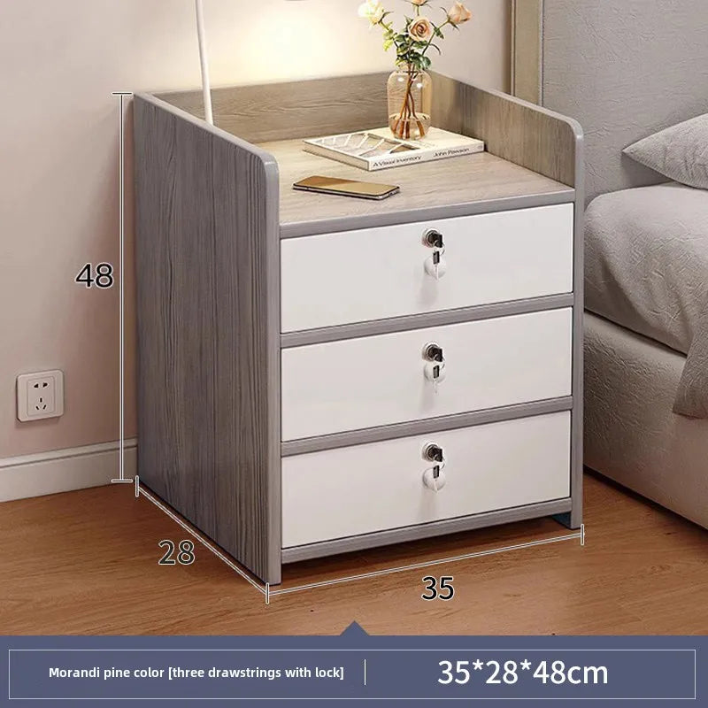 Bedside Table Simple Modern Simple Small Household Storage 협탁Small Cabinet Locker Rack Bedroom Furniture Rental Room Nightstands