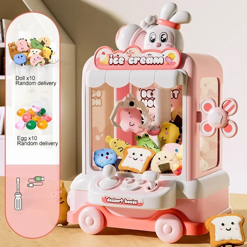 Big Size DIY Doll Machine Kids Coin Operated Play Game Mini Claw Catch Toy Crane Machines Music Doll Children Xmas Gifts Toys