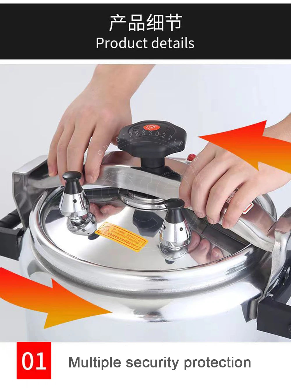 9-60L Pressure Cooker Commercial Large Capacity Gas Cooker Stew Pot Kitchen Cookware Safety Arroceras Autoclave  압력밥솥 قدر ضغط