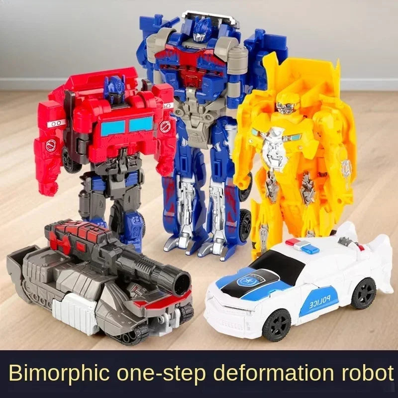 One Step Deformation Robot Transformation Car Toy Action Figure Model Kid Puzzle Toy Anime Robot Model Deformation Car