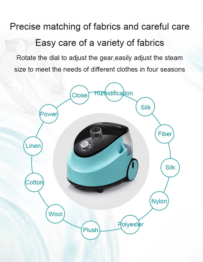 Electric Garment Steamer 10 Gears Adjustable Handheld Flat Steam Ironing Machine Generator Hanging Vertical Clothes Clean Brush