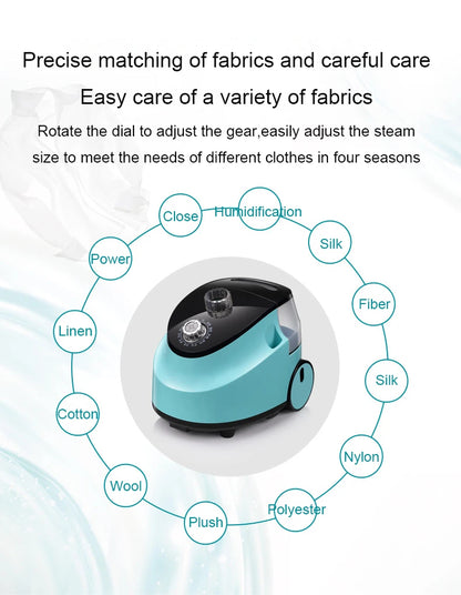 Electric Garment Steamer 10 Gears Adjustable Handheld Flat Steam Ironing Machine Generator Hanging Vertical Clothes Clean Brush