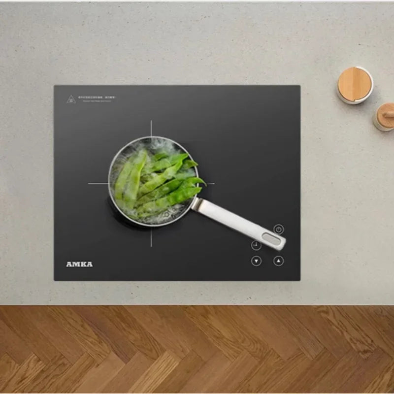 Amka 220V 2200W Bulit-in Hobs Single Cooker Induction Cooker Touch Control Intelligent Induction Cooktop Ultra-thin Panel