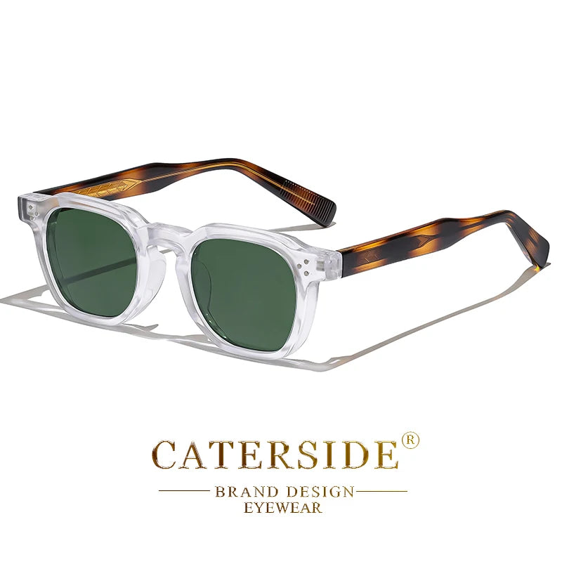 CATERSIDE Retro Punk Men Sunglasses Small Frame Square Personalized Design Sun Glasses Women Travel Party Business Festival Gift