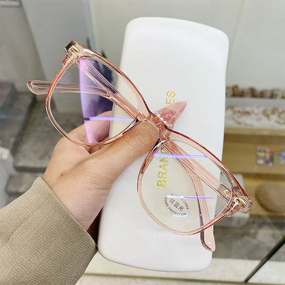 New Vintage Transparent Computer Glasses Frame Women Men Anti Blue Light Eyewear Blocking Glasses Optical Spectacle