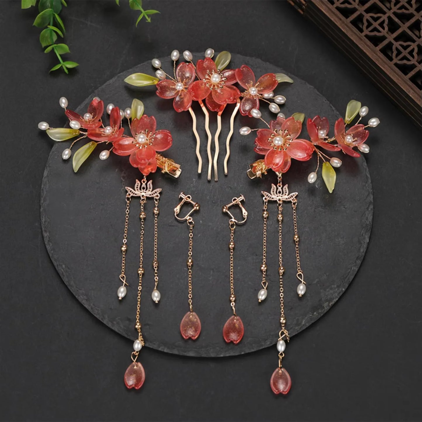 Chinese Hanfu Hair Accessories Set Hair Clip Hairpins Haircomb Bridal Headdress Retro Wedding Hair Accessories Headwear Gift