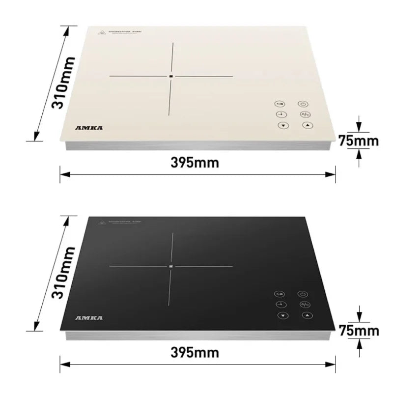 Amka 220V 2200W Bulit-in Hobs Single Cooker Induction Cooker Touch Control Intelligent Induction Cooktop Ultra-thin Panel