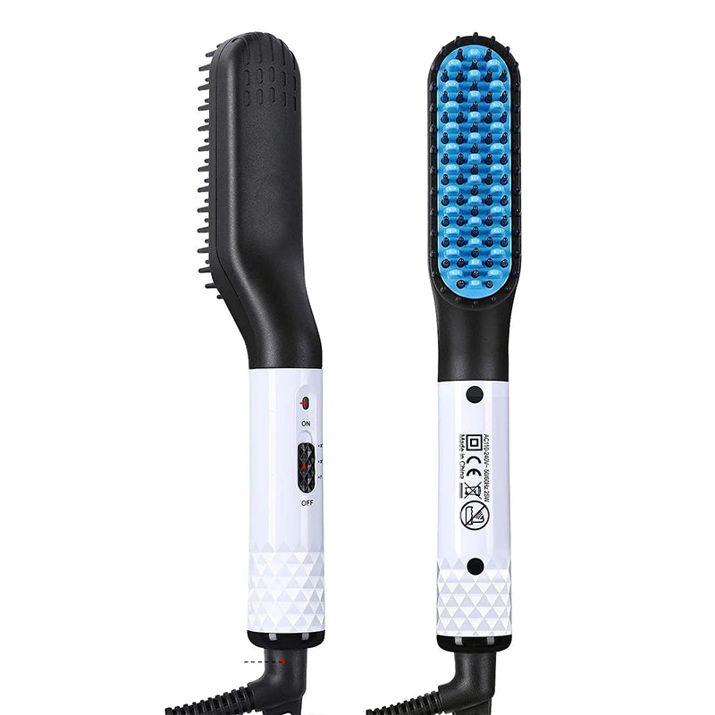 Hot Selling Multifunctional Men'S Beard Straightener Portable 2-In-1 Hair Straightener Brush Salon Men'S Styling Tool