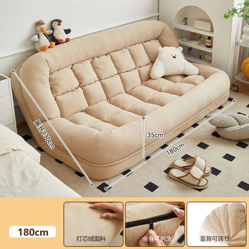 Folding Sofa Angle Adjustable Sofa Bed Sleepable Bedroom Living Room Leisure Chair Recliner Tatami Seating Furniture