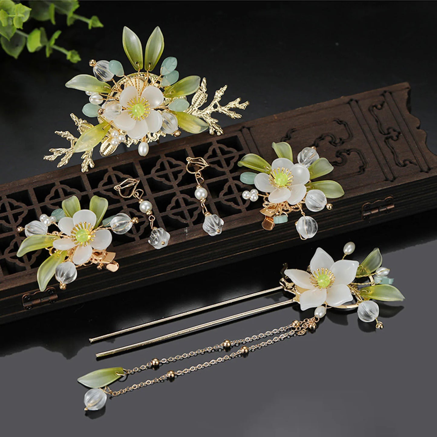 Chinese Hanfu Hair Accessories Set Hair Clip Hairpins Haircomb Bridal Headdress Retro Wedding Hair Accessories Headwear Gift