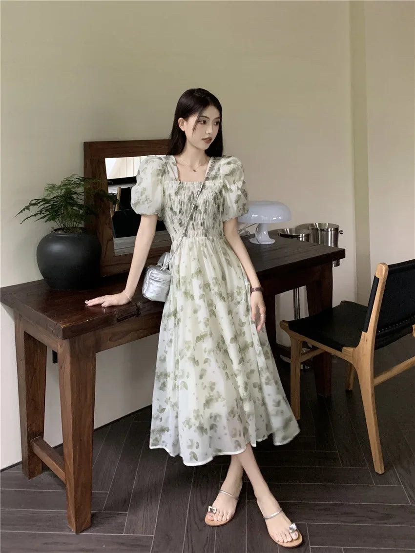 2024 Summer New Women's Student White Pile Up Skirt Umbrella Skirt High Waist Medium Length A- Line Skirt Long Dress