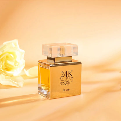 24k Gold Women Fashion Perfume 50ml Luxury Brand Long-lasting Flowery Fruity Fragrance 24k Millionaire Eau De Toilette Lady Mist