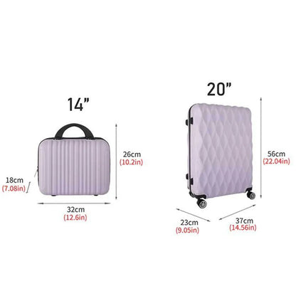 Luggage 2-Piece Set Boarding Luggage Bag 20inch Satchel Small Mother-In-Law Box 14inch Handbag Trolley Case Universal Wheel Lightweight Travel Gift Password Box