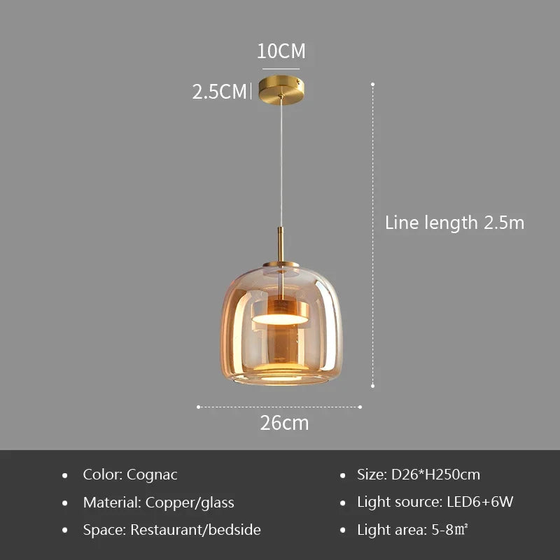 Italian Minimalist Glass Chandelier Modern Restaurant Bar Designer Combination Pendant Lamp Bedroom Bedside Decor Hanging Light