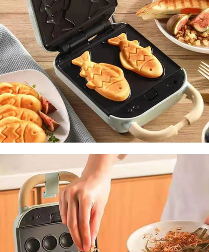 2025 YIDPU Sandwichera 3 en 1 Tostadora eléctrica Waffle Maker Desayuno Pancake Donut Egg Waffle Fish Cake Horno eléctrico