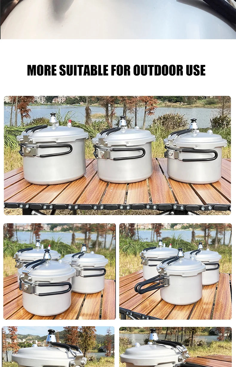 Portable Folding Handle Pressure Cooker 2.2L/3.2L/4.5L Suitable For Outdoor Camping Hiking Climbing High Altitude Fast Cooking