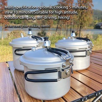 Portable Folding Handle Pressure Cooker 2.2L/3.2L/4.5L Suitable For Outdoor Camping Hiking Climbing High Altitude Fast Cooking