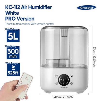 KINSCOTER 3L Air Humidifier Professional Large Capacity Home Humidifier Plant Mist Aroma Diffuser with Remote Control Timer