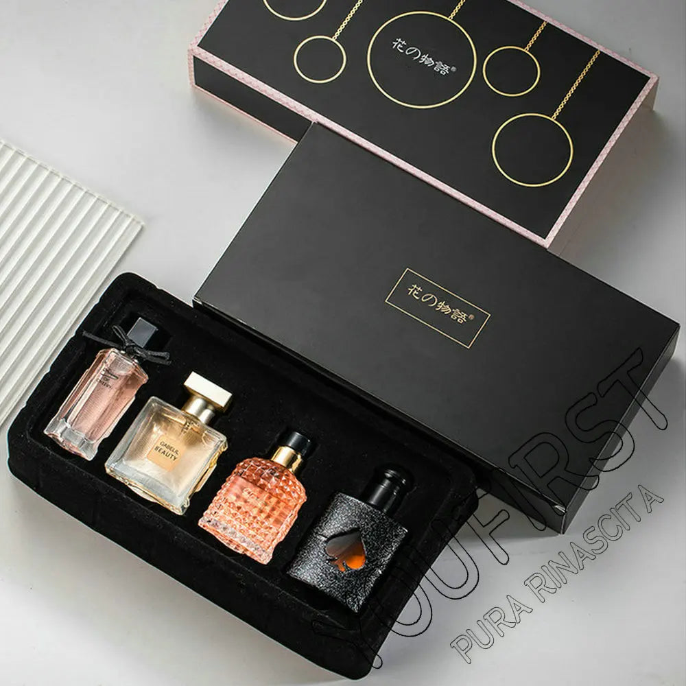 Gift Box Four Piece Set Women Perfume Spray 105ml Floral Scent Lasting Fragrance Pheromone Eau De Parfum Men Cologne Balminess