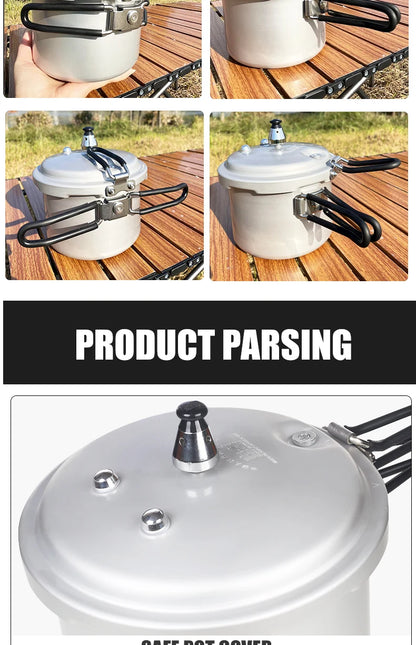 Portable Folding Handle Pressure Cooker 2.2L/3.2L/4.5L Suitable For Outdoor Camping Hiking Climbing High Altitude Fast Cooking