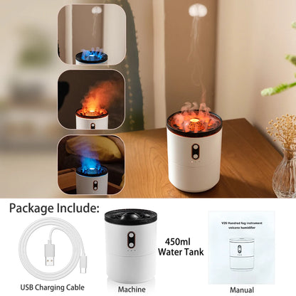 Jellyfish Volcano Fire Flame Aroma Air Humidifier Diffuser Essential Oil Electric Smell for Home Perfume Cool Mist Maker