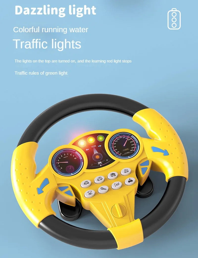 Infant Shining Simulation Steering Wheel Toys Children's Toy Kids Early Education Copilots Stroller Steering Wheel Vocal Toys