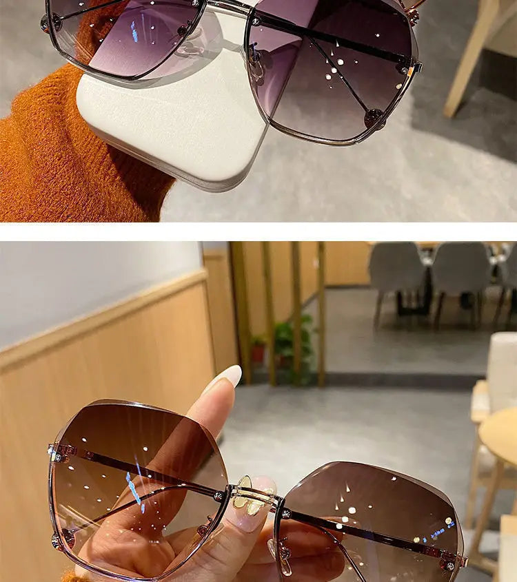 Brand Design 2024 Fashion New Polygonal Metal Sunglasses Retro Ladies Glasses Classic Trend Luxury Driving Travel Eyewear