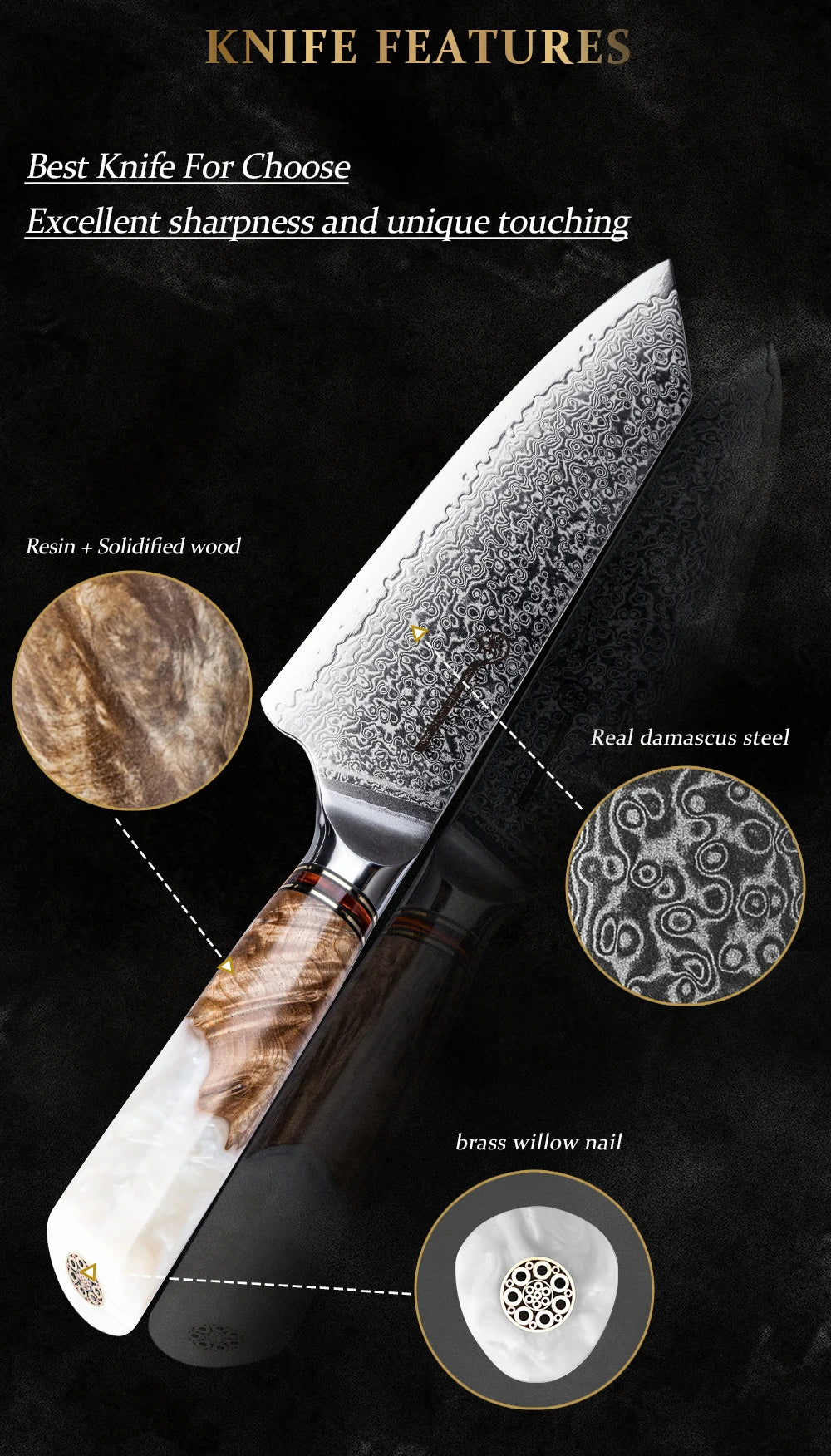 Grandsharp 8 Inch Kiritsuke Knife 67 Layers Damascus 10Cr15C0Mov Steel Kitchen Knives Vegetable Meat Food Cooking Tools with Box