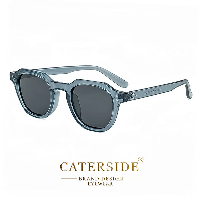 CATERSIDE Retro Polarized Sunglasses Men Ultralight TR90 Frame Polygon Women Sun Glasses Outdoor High Quality Travel  Eyewear