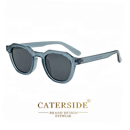 CATERSIDE Retro Polarized Sunglasses Men Ultralight TR90 Frame Polygon Women Sun Glasses Outdoor High Quality Travel  Eyewear