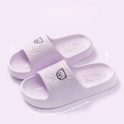 New Fashion Summer Couple Cosy Flat Slides Lithe Thin Soft Sole Sandals For Women Men Slippers Gent Shoes Home Indoor Flip Flops