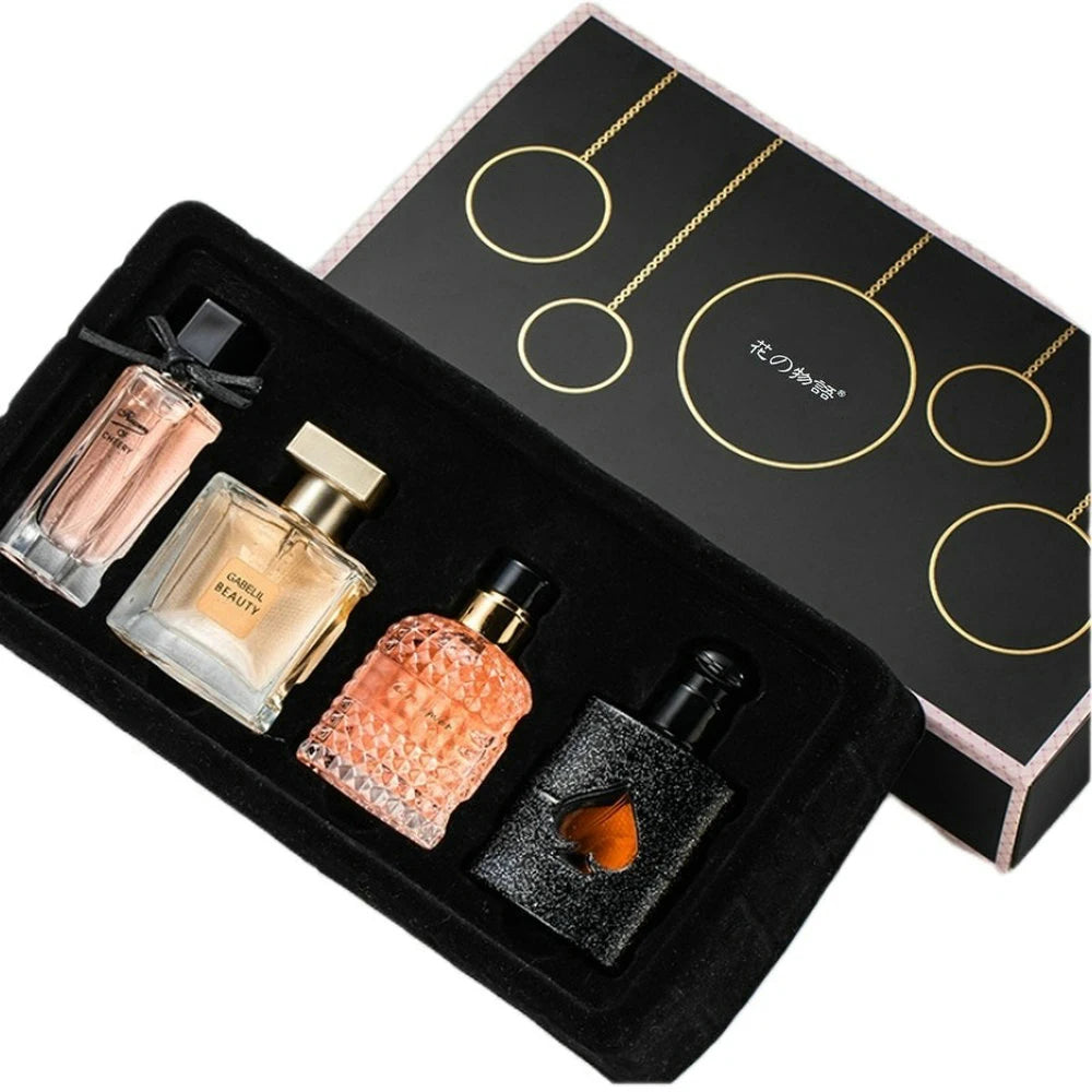 Gift Box Four Piece Set Women Perfume Spray 105ml Floral Scent Lasting Fragrance Pheromone Eau De Parfum Men Cologne Balminess