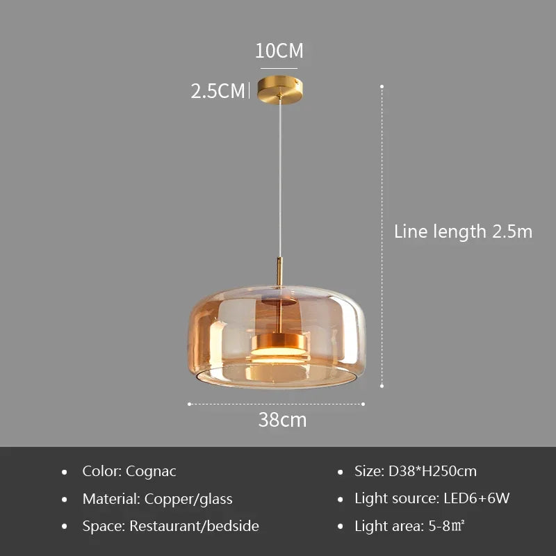 Italian Minimalist Glass Chandelier Modern Restaurant Bar Designer Combination Pendant Lamp Bedroom Bedside Decor Hanging Light