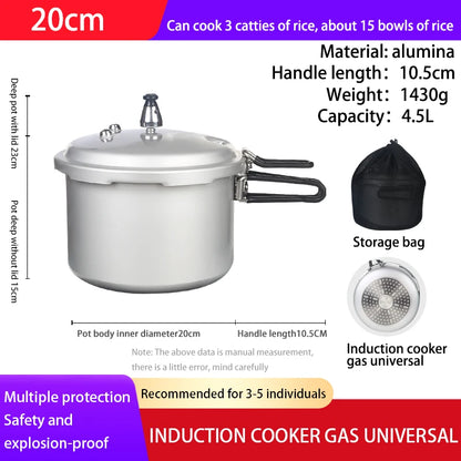 Portable Folding Handle Pressure Cooker 2.2L/3.2L/4.5L Suitable For Outdoor Camping Hiking Climbing High Altitude Fast Cooking