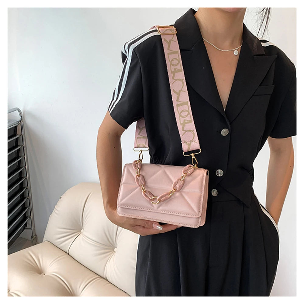 Winter Large Shoulder Bags for Women Stone Pattern PU Leather Crossobdy Bags Brand Pink Tote Handbags Chains Shopper Clutch Purs