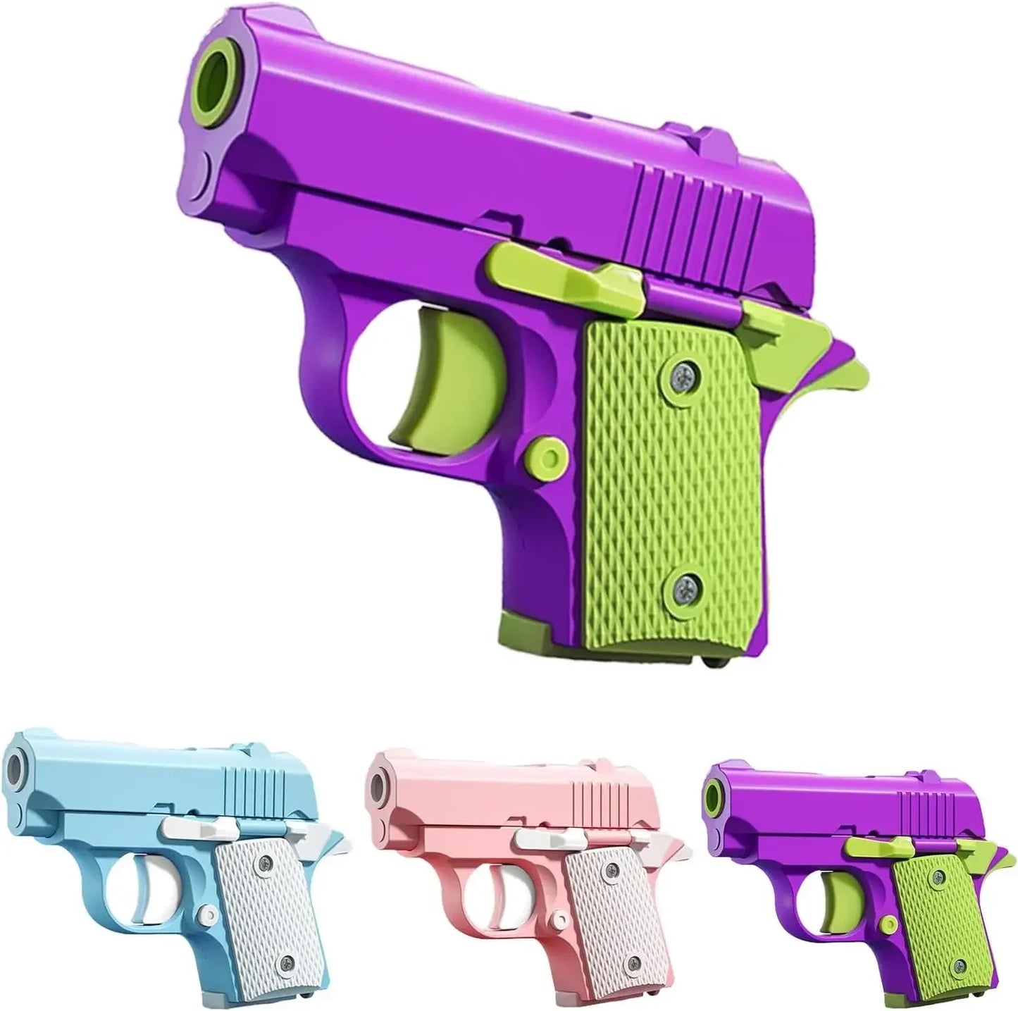 Stress Relief Pistol Toy Plastic Mini Gun Manual Burst Pistol 3D Printed Gravity Fidget Gun Stress Relief Toy Christmas Gift