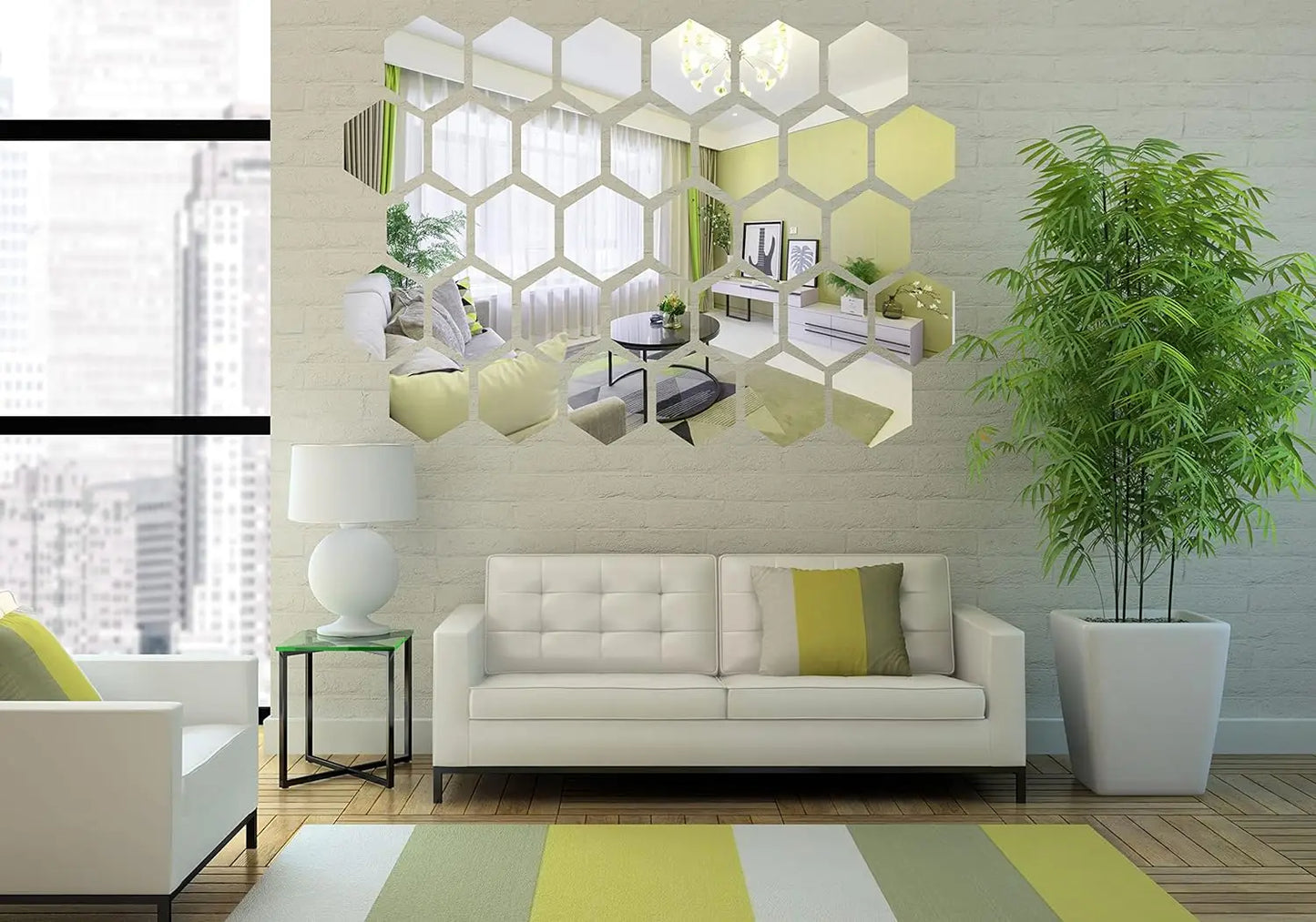 6/12pcs 3D Hexagon Mirror Wall Sticker Rose Gold DIY TV Background Living Room Stickers Wall Decor Bedroom Bathroom Home Decor