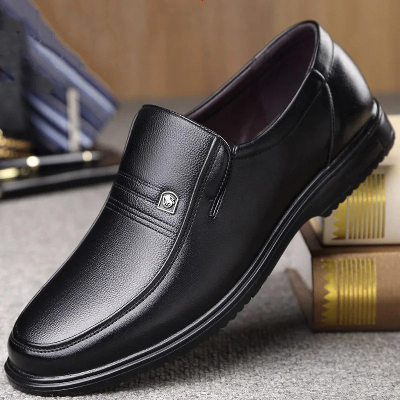 Leather Men Formal Shoes Luxury Brand 2025 Men's Loafers Dress Moccasins Breathable Slip on Black Driving Shoes Plus Size 38-46