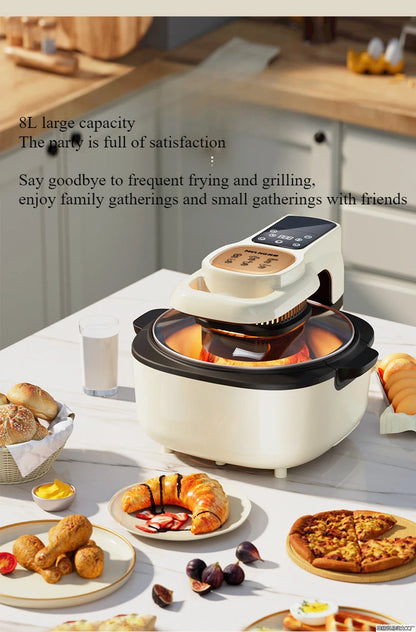 220V Kitchen Technology Air Fryer Home Integrated Fryer  Light Fat Low Oil Frying Multifunction Electric Oven Visual