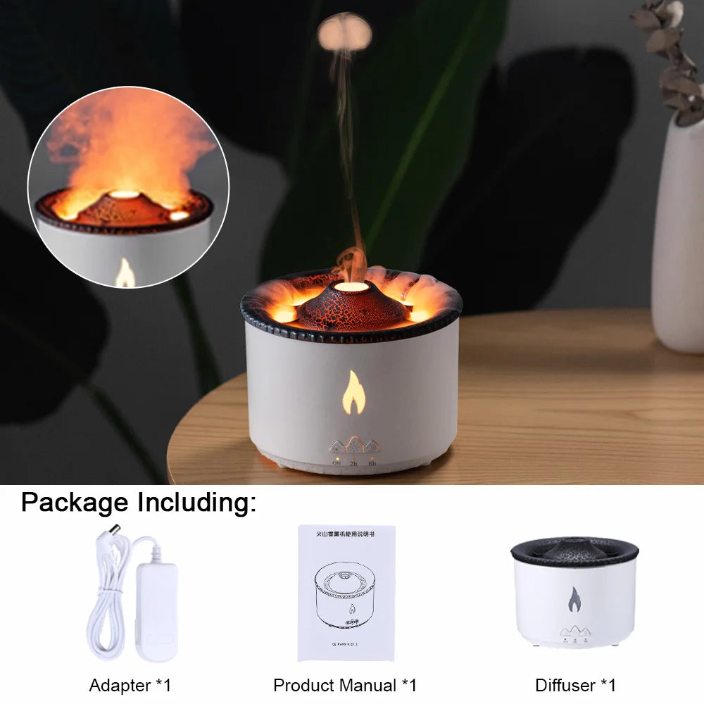 Jellyfish Volcano Fire Flame Aroma Air Humidifier Diffuser Essential Oil Electric Smell for Home Perfume Cool Mist Maker