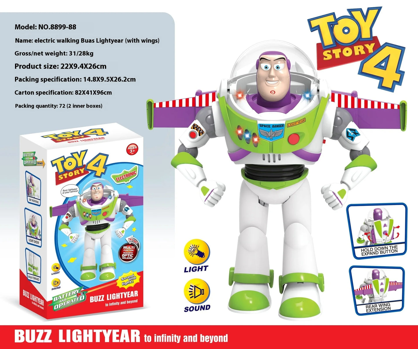 Toy Story Buzz Lightyear Model Toys Pixar Electric Walking Robot Doll Action Figure Toy Birthday Gift Toys Model For Children