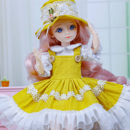 BJD Doll and Clothes Multiple Removable Joints 30cm 1/6 3D Eyes Doll Girl  Dress Up Birthday Gift Toy