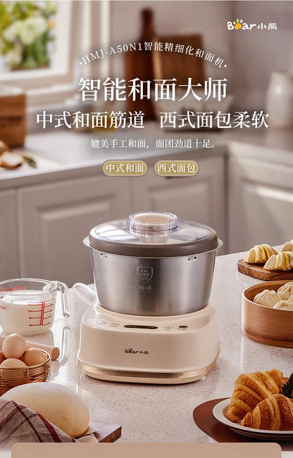 5L Electric Dough Mixer Household Timing Dough Kneading Machine Stand Mixer Microcomputer Control Flour Fermentation Mixer