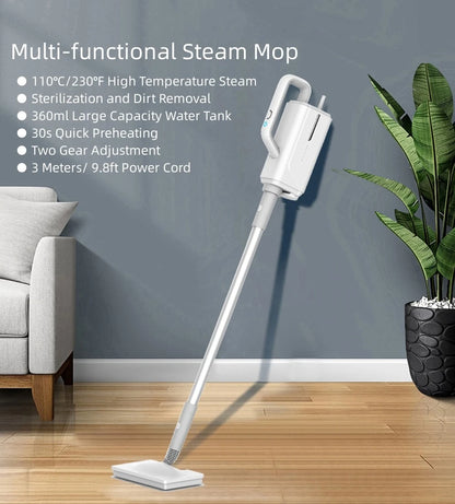 370ml Household Multifunctional 1500W Sterilization And Mite Removal Steam Cleaner Electric Steam Mop 220V EU Plug