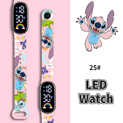 Disney Cartoon Stitch Children Watches Girls Fashion Bracelet LED Women Watch Kids Electronic Digital Waterproof Clock