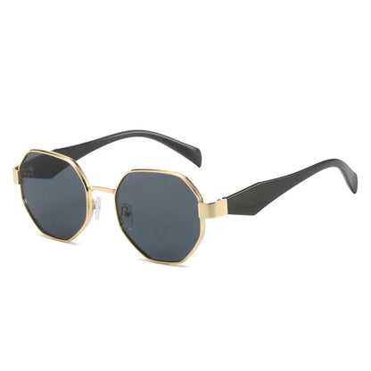 New Retro Sunglasses Women Fashion Polygonal Metal Frame Sunglasses Men Luxury Brand Designer Decorative Sun Glasses Uv400