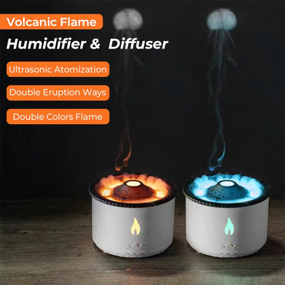 Jellyfish Volcano Fire Flame Aroma Air Humidifier Diffuser Essential Oil Electric Smell for Home Perfume Cool Mist Maker